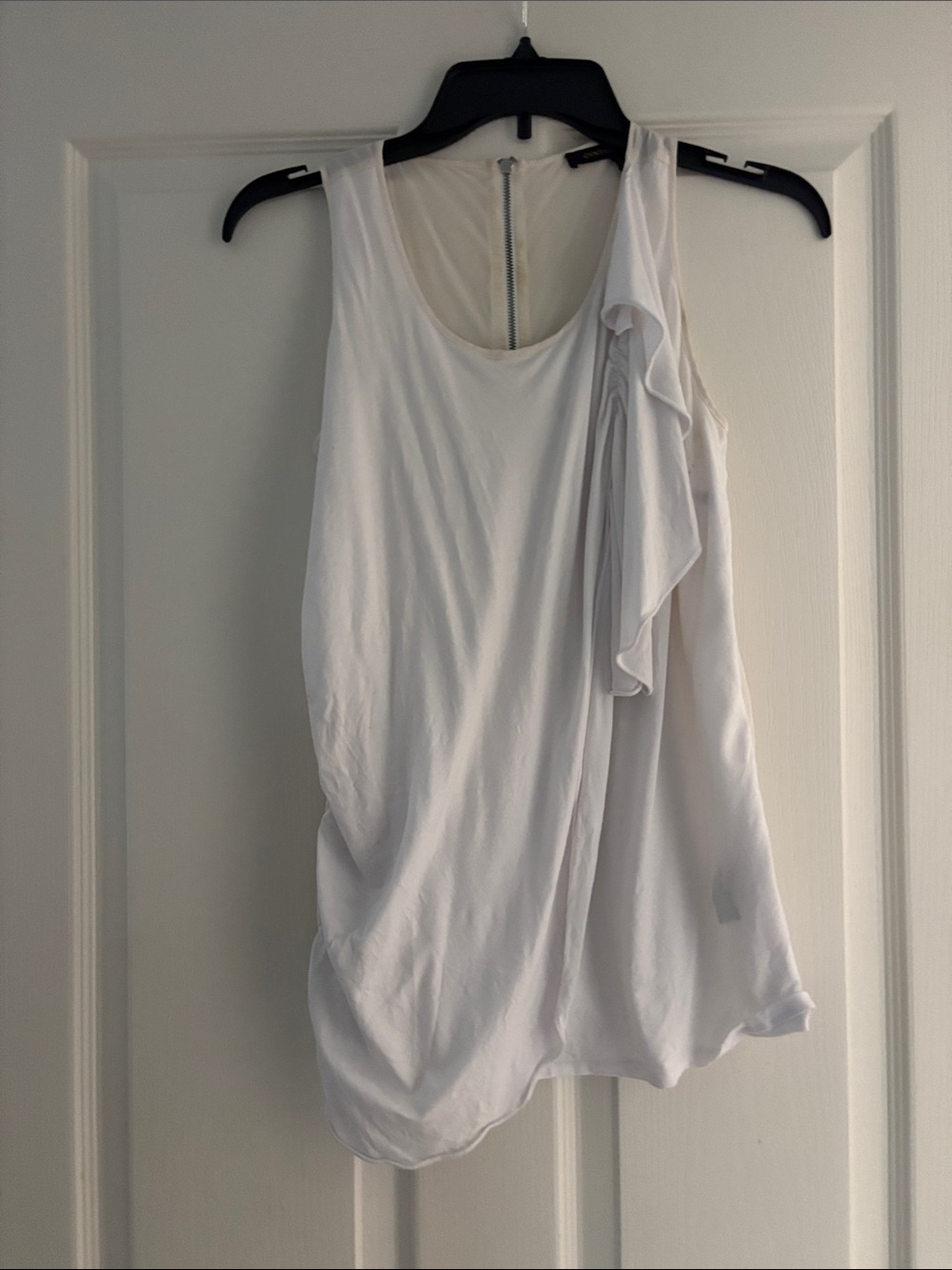 Cynthia Steffe White Asymmetrical Ruffle Women’s Top Sz XS